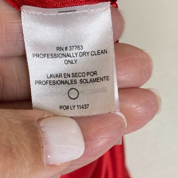 Laundry by Shelli Segal Womens Red Maxi Strapless Knit Lined Gown Size 0 - Picture 6 of 10